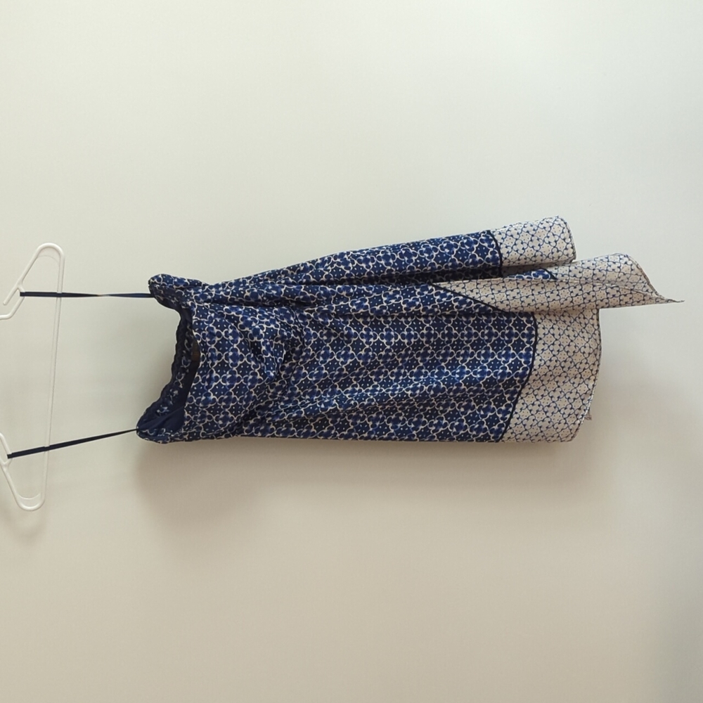 Strapless blue and white mini dress - Women's size 4